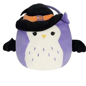 Squishmallows Holly Halloween Treat‎ Pail Purple Owl Witch Plush Stuffed Animal